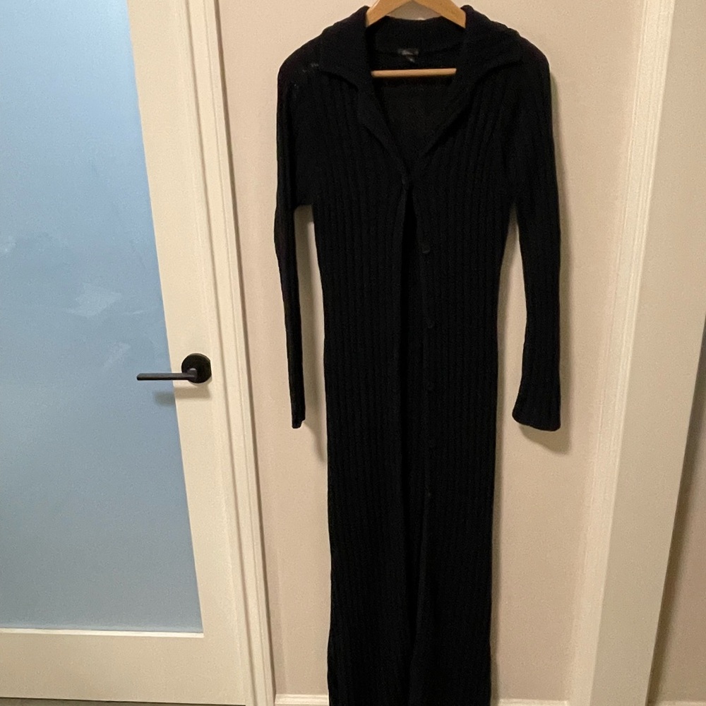 Elegant Black Women's Long Sweater